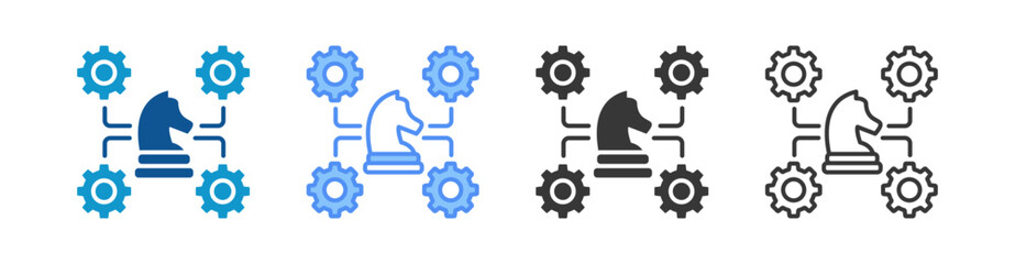 Business Strategy Icon Set Multiple Style Collection