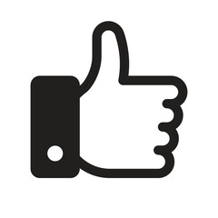 Like symbol. Thumbs up icon. Positive gesture consept. Social media button.