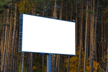 Background for design, billboards on city streets and along roads in the summer day