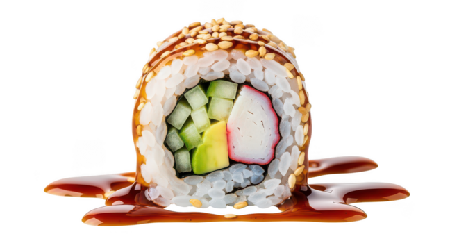Colorful sushi roll isolated