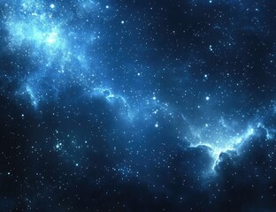 Deep space nebula with vibrant blues and stars