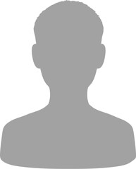 スタイリッシュな短髪の少年のモノクロシルエットイラスト