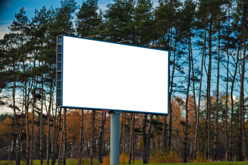 Background for design, billboards on city streets and along roads in the summer day