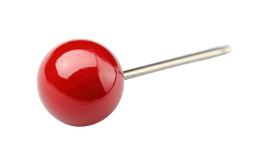 Vibrant red pin symbolizes precision and focus in crafting projects with dark background and sharp isolated on transparent background. Generative Ai.