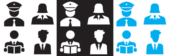 Professions icon . Vector for websites, mobile interfaces, presentations, banner, visual branding etc. Vector illustration. isolated on white and black background. EPS 10