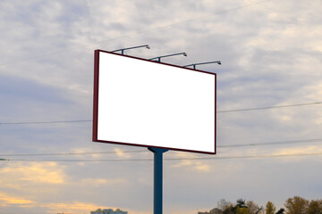 Background for design, billboards on city streets and along roads in the summer day