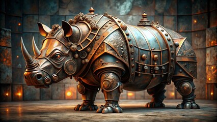 Horse carriage moving through a city street with artistic animal sculptures nearby