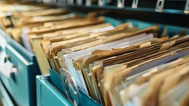 Organized Filing Cabinet with Documents and Folders