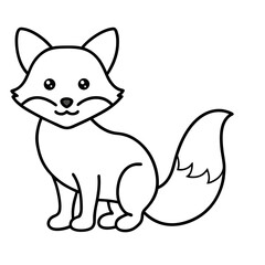 Obraz premium Cute Fox Outline Icon