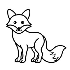 Cute Fox Outline Icon