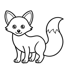 Cute Fox Outline Icon