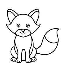 Cute Fox Outline Icon
