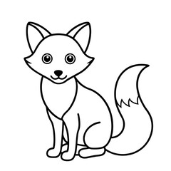 Cute Fox Outline Icon
