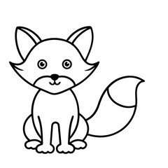 Cute Fox Outline Icon