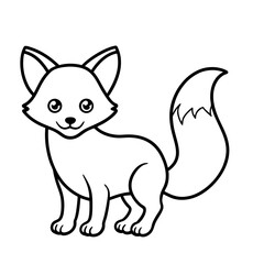 Cute Fox Outline Icon