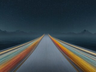 Obraz premium Road to the Stars. Night Road