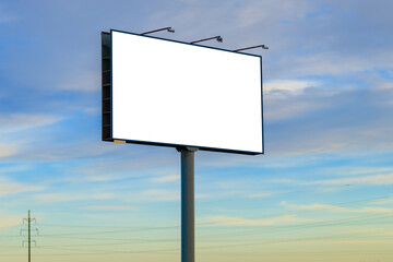 billboard along the highway. Background for design and advertising. 