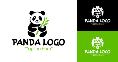 Cute Panda Logo with Bamboo for Nature and Environmental Branding