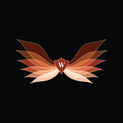 Luxury wings logo template icon vector