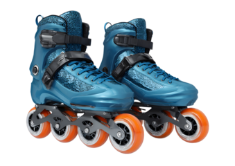 Charming roller skates illustration with a transparent background in PNG format, suitable for children's products and playful branding.