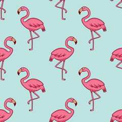 Obraz premium pink flamingo seamless pattern