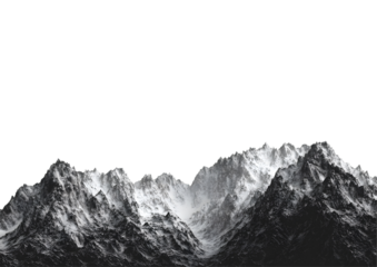 Stunning mountain range illustration with a transparent background in PNG format, perfect for nature-themed designs and outdoor adventures.