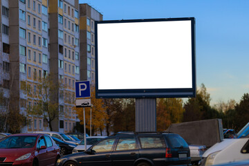 billboard along the highway. Background for design and advertising. 