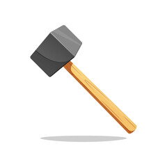 Old sledge hammer vector isolated on white background.