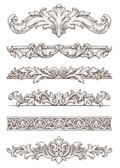 Vintage Baroque Victorian frame border flower pattern vector floral engraved scroll ornament leaf retro decorative design. filigree calligraphic heraldic shield swirl