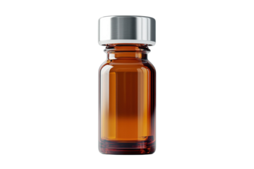 A golden elixir of vitality awaits sealed within a sleek vessel hinting at powerful healing and a isolated on transparent background. Generative Ai.