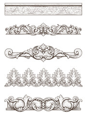 Vintage Baroque Victorian frame border flower pattern vector floral engraved scroll ornament leaf retro decorative design. filigree calligraphic heraldic shield swirl