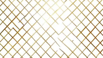Title: Elegant Gold Grid Line Elements Isolated on White Background High Quality PNG Design