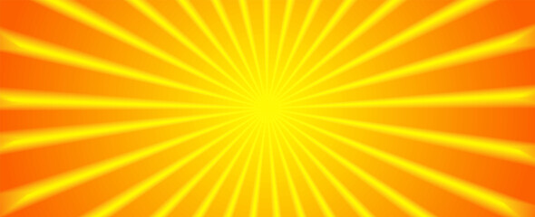 Obraz premium Yellow abstract background with light of sunburst. yellow starburst with halftone. sun ray retro background with flash