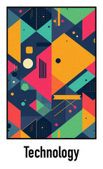 Abstract technology background. . Oil paint illustration.
