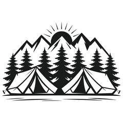 Fototapeta premium vector illustration of camping