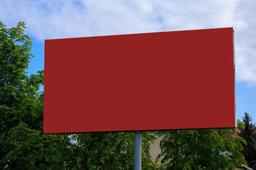 Advertising billboard along the road in the city. Background for design. 