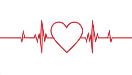 Heartbeat line and heart symbol design.