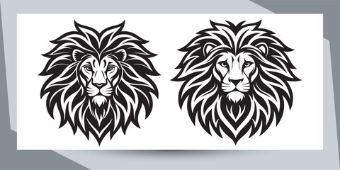 Lion Face Vector Art, Icons, and logo