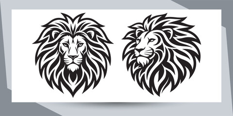 Lion Face Vector Art, Icons, and logo
