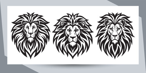 Lion Face Vector Art, Icons, and logo