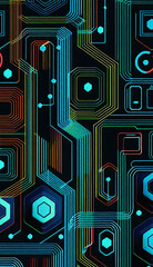 Abstract technology background. . Oil paint illustration.