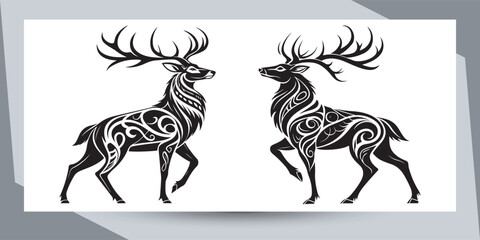 deer Vector illustration silhouette design