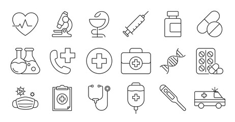 Medical icon set. Containing healthcare,
