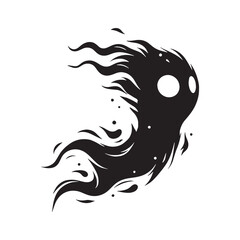 Vague Floating Will-o'-the-wisp Unknown Light Shape Illustration, Drifting Quietly in the Fog - will-o'-the-wisp silhouette - will-o'-the-wisp vector - silhouette of will-o'-the-wisp
