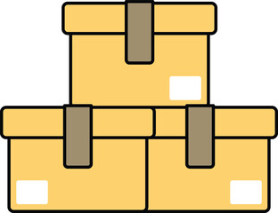 Stack of shipping cardboard boxes illustration