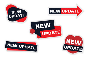 red sticker design set of vector stickers new update