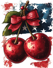 cherries on a white background