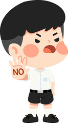 Cartoon Boy Expressing Disagreement Illustration student
