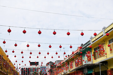 Chinese New Year atmosphere on Dr. Leimena Street, Senapelan, Pekanbaru