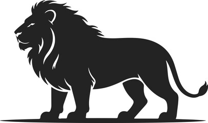 Majestic lion silhouette vector illustration symbolizing strength power and wildlife king of jungle
